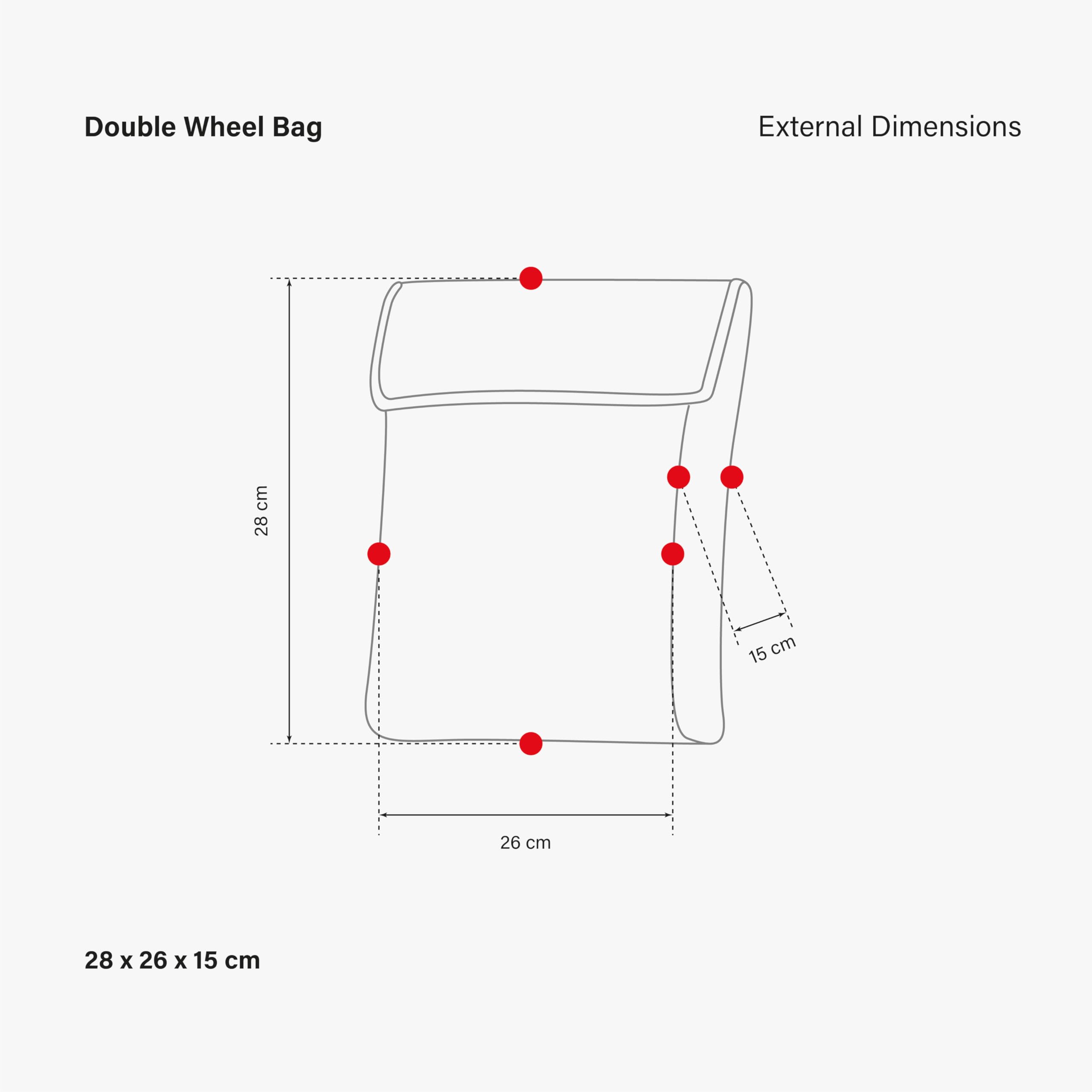 Doppelte Fahrradradtasche, für 2 Laufräder 26”, 650b, 650c, 700c, reißfestes Gewebe, 0.9 kg