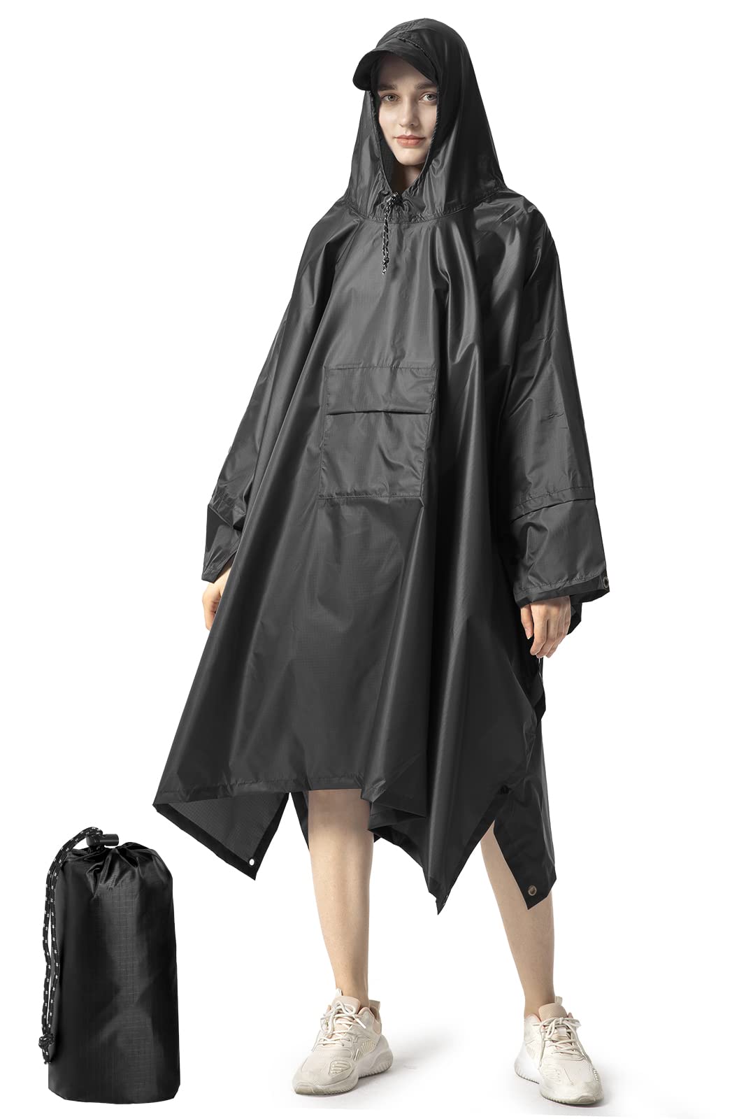 NUUR Poncho de Lluvia para Mujer, Capa de Lluvia para Moto, Chubasquero de Fibra de poliéster, Impermeable, Parka, Ropa de Lluvia, Capa de Lluvia