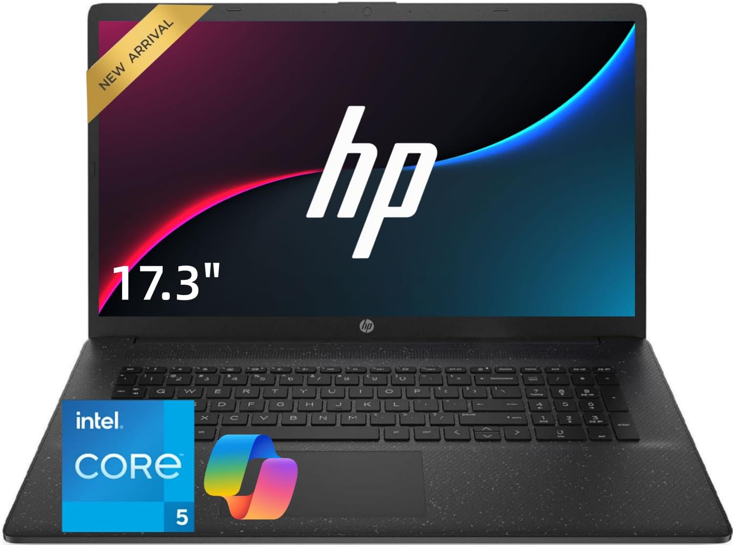 HP 17.3" Large Screen Business Laptop, 10-Core Intel Core 5 120U Processor (Up to 5.0GHz), 16GB RAM, 512GB SSD, Numeric Keypad, Privacy Shutter Camera, Windows 11