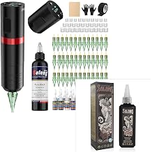 Tattoo Gun,Solong Wireless Tattoo Gun Kit Smart Screen with Black Tattoo Ink