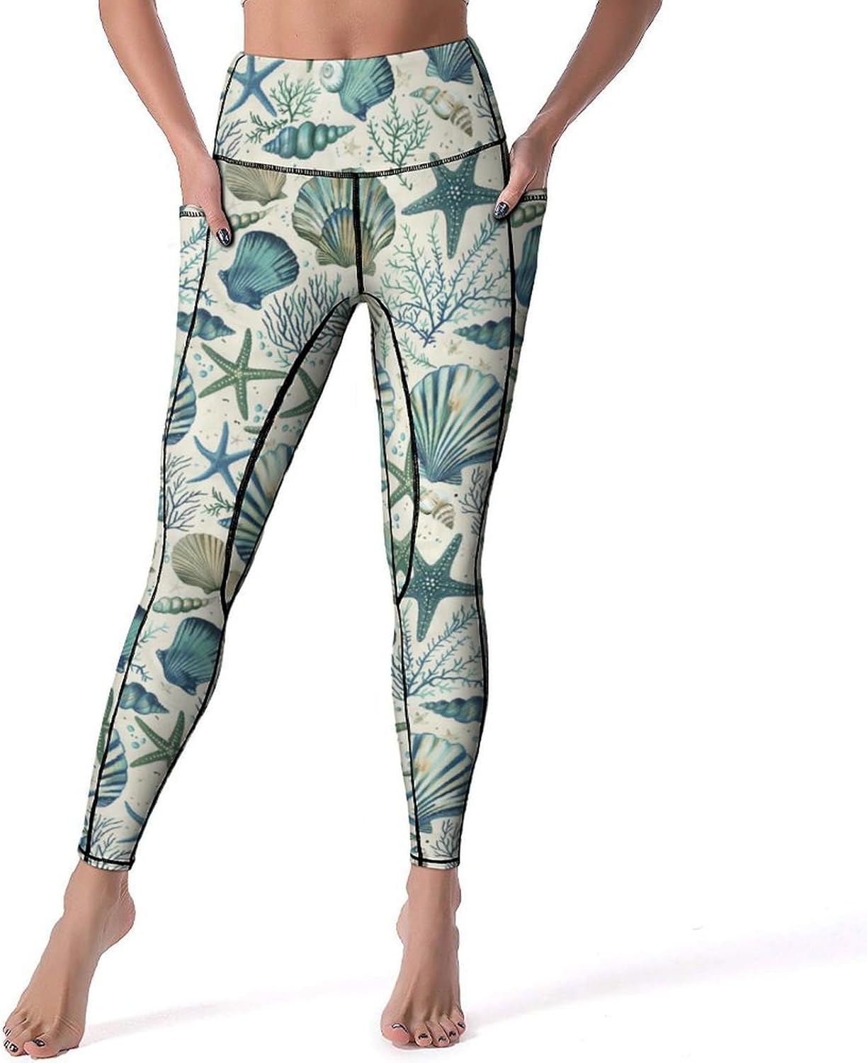 Women's High Waist Tummy Control Yoga Pants with Pockets Workout Leggings - Image 4