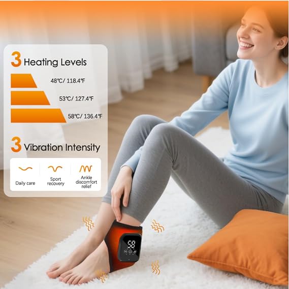 Best Foot Massager for Neuropathy & Foot Pain Relief-Massagers with Adjustable Heat 3-in-1 Portable Cordless Feet Massager and Compression Therapy Cordless Feet Massager for Home (Two Grey)