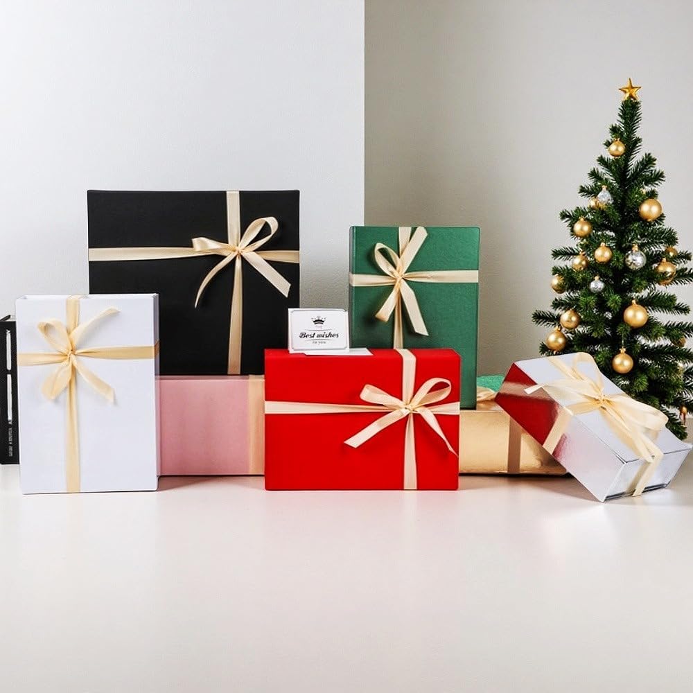 UoeRing 3 Pack Extra Large Red Gift Box 20x16x7 inch Luxury Gift Box for Presents with Magnetic Closure Lid Collapsible,Birthday,Christmas,Contains Card, Ribbon,Tissue Paper,Shredded Paper Filler