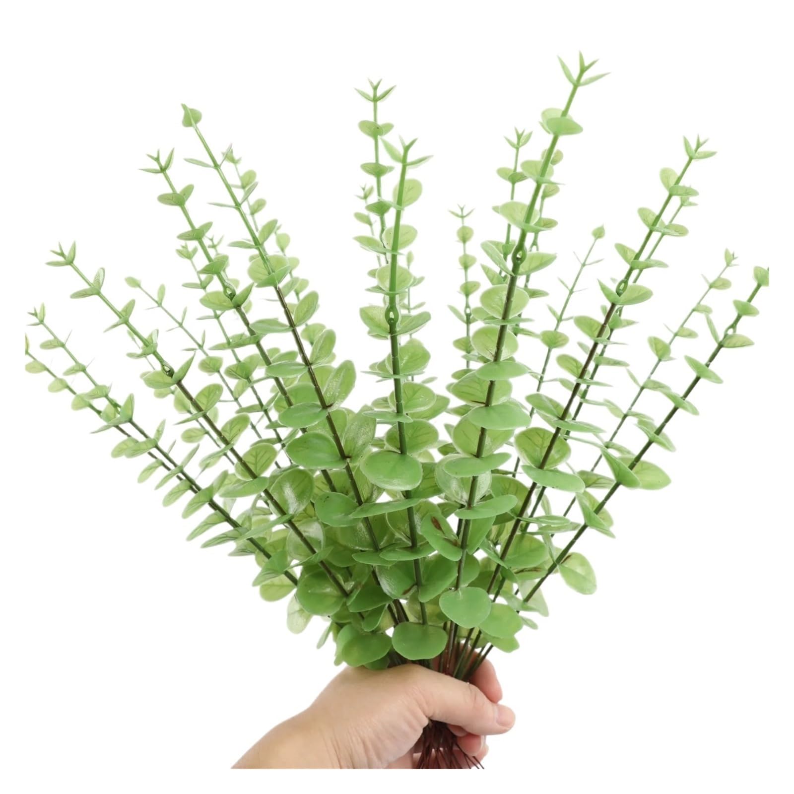 YGLEEULI Artificial Foliage Stems 38cm Eucalyptus Artificial Tree Branches 10/20pcs Leaves Decoration(5 green,20pcs)