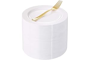WELLIFE 200 Pieces White Disposable Desert Plate