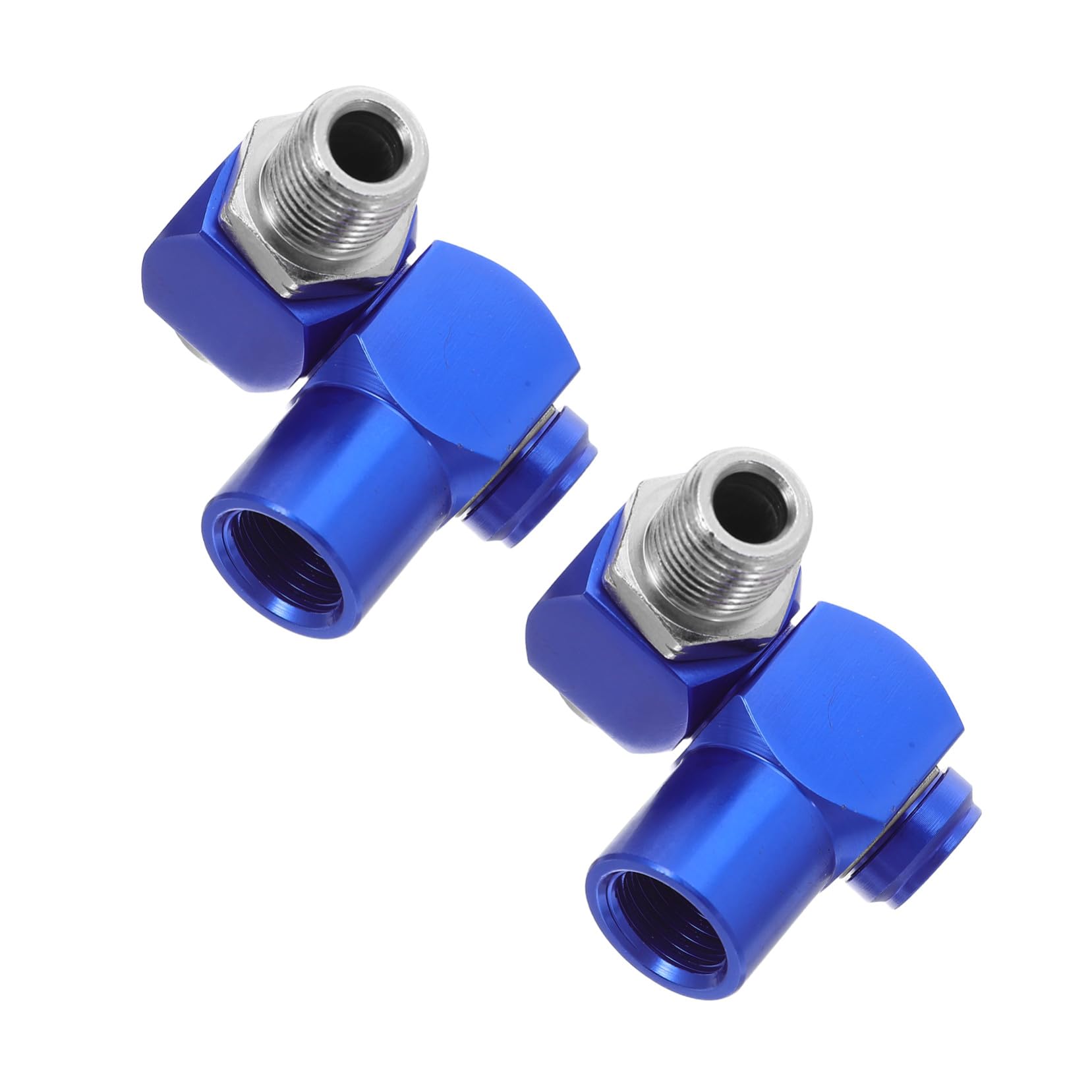 Conector rápido giratorio de mangueras de aire con rotación total de aluminio azul