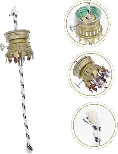 Miniatura 4 de Uonlytech Soporte de chimenea de queroseno, 1 juego de quemador de lámpara de aceite con lámpara de aceite, chapado en latón, lámpara de aceite de