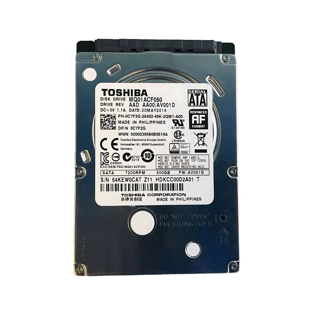 Toshiba MQ01ACF050 500GB 7200 RPM SATA 6.0Gb/s 2.5