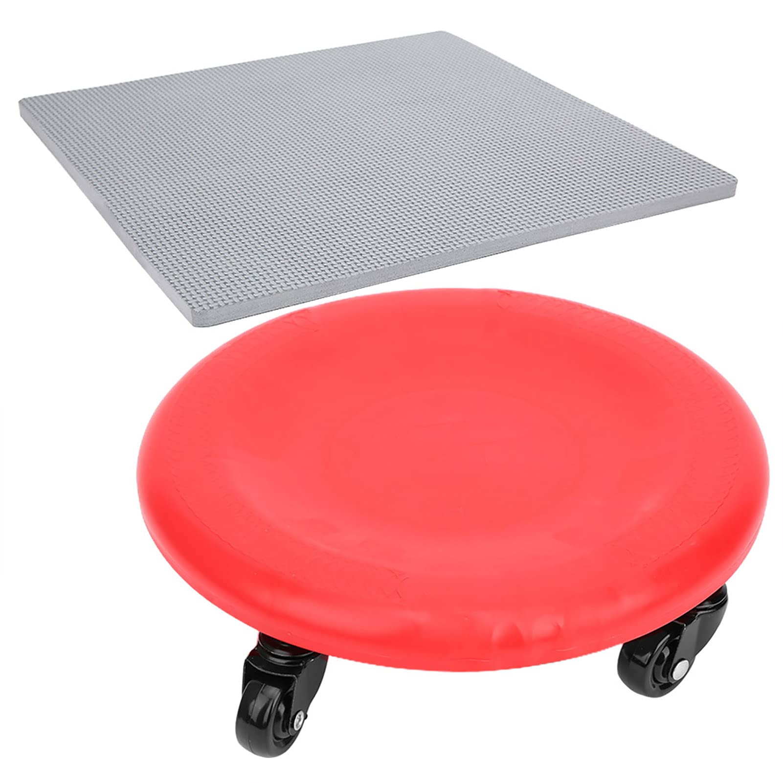 4 - Wheel Abdominal Muscle Plate, Abdominal Exerciser Fitness Slide Disc with Soft PVC Wheels, Multi - Directional Core Trainer for Home Workout, Includes Non - Slip Pad
