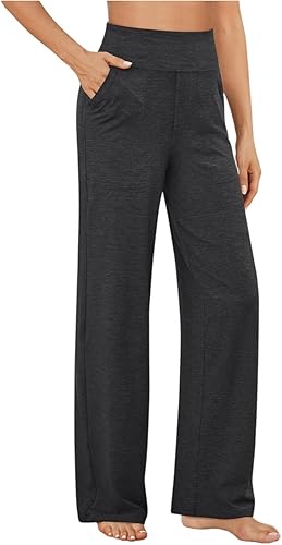 MGWTFZDL Womens Wide Leg Yoga Pants High Waist Stretch Loose Lounge Sweatpants D