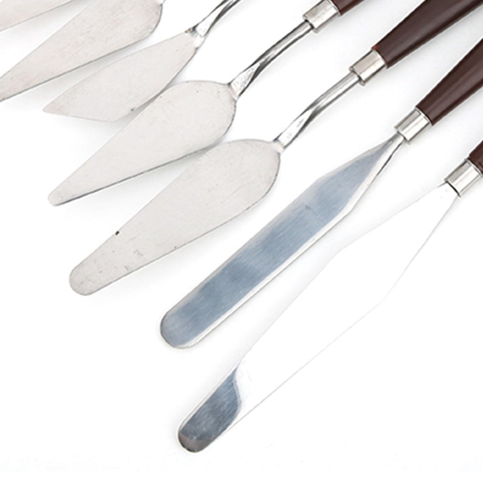 18 Pièces Palette Couteau Ensemble en Acier Inoxydable Spatule Palette Couteau Manche en Bois Peinture à L'huile pour Toile Peinture Acrylique(18pcs)