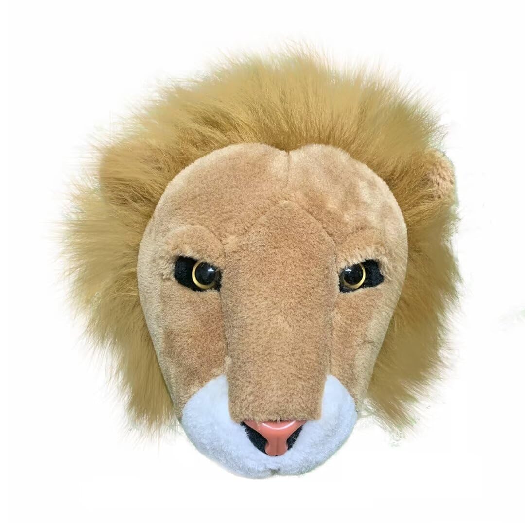 GUANSHAN 3D Animal Head Wall Hanging, Cute Animal Wall Decoration, Plush Animal Nursery Wall Decorations Wall Art Nursery Room Decoration Pendant Toys for Boys, Girls, Kids Room