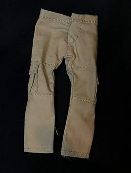 1/12 Scale Miniature Custom Handmade Khaki Cargo Pants for Mezco or Marvel Legends Male Body