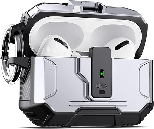 DASFOND Armor - Funda para auriculares para Airpods Pro 2, cuerpo completo, protección a prueba de golpes, soporte de carga inalámbrica con llavero,