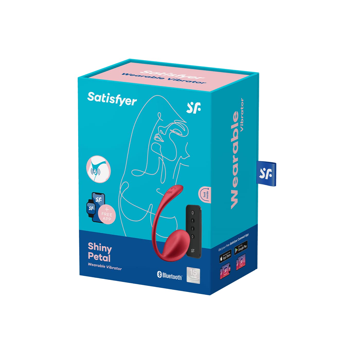 Satisfyer Shiny Petal Connect App Bluetooth Slip Vibratori | Con App Control | Sex Toys portatile | Ricaricabile e impermeabile (IPX7) | Filo flessibile | Vibratore ergonomico Donna