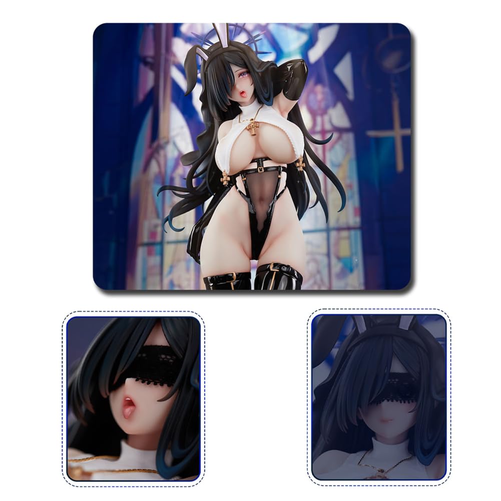 DEXSHUN Figura anime Black Sister Original Illustration Bunny Black Nun Action Figure modello PVC anime Statua Ornamenti da collezione regalo 32 cm