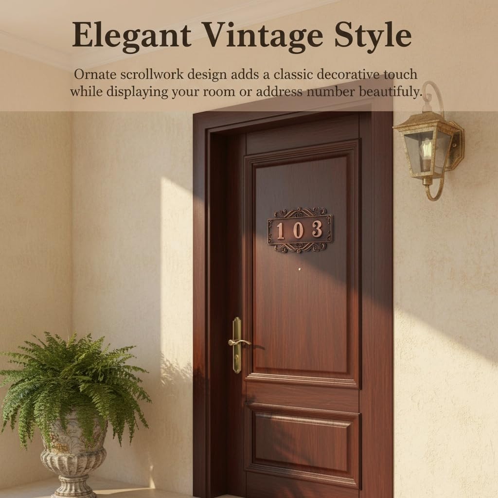 Door Number Plate, Apartment Door Number Sign, House Address Room Number Plaques with 14 Numbers