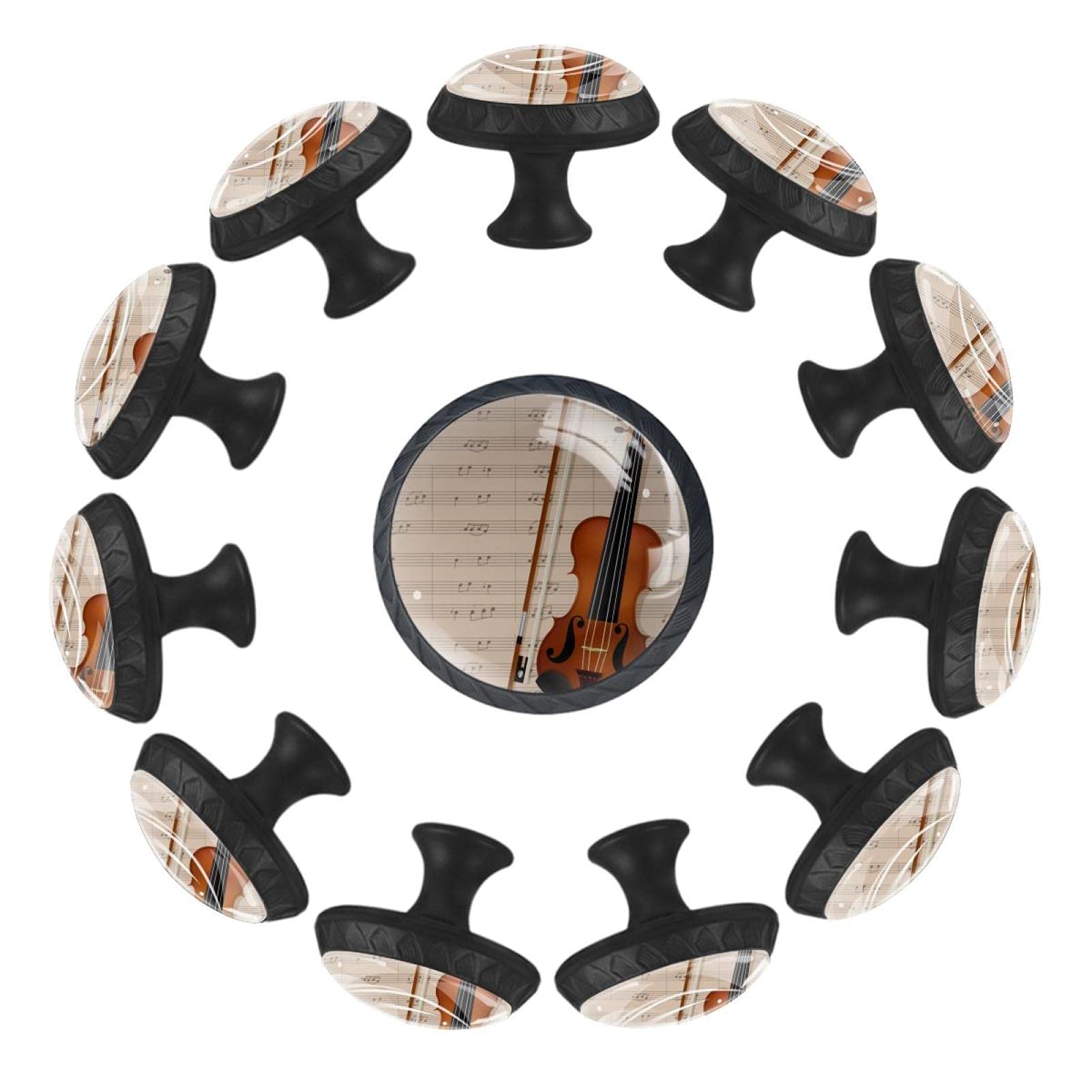 Boutons de tiroir violon musique lot de 12 poignées commode crèche salle de jeux