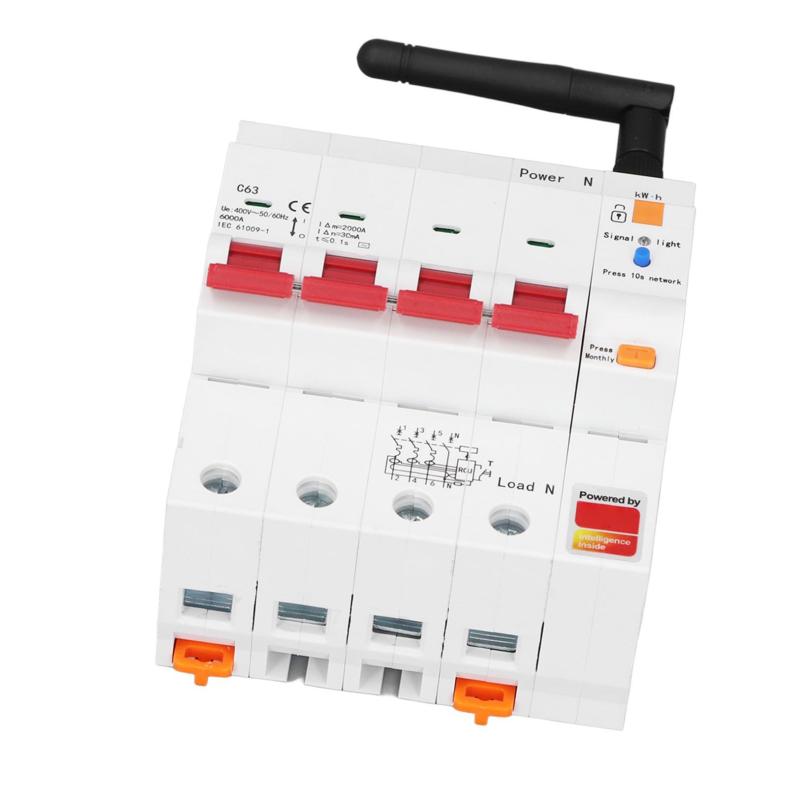 GOWENIC 63A 4P WiFi MCB con Protección contra Sobrecarga y Cortocircuito