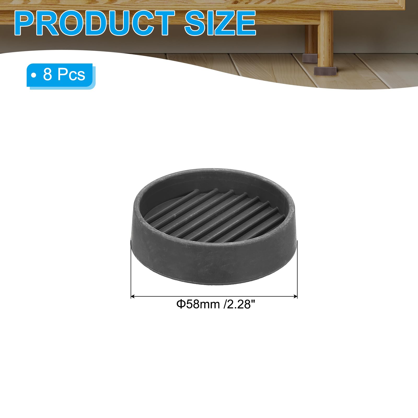 PATIKIL 2" Round Rubber Furniture Pad - Image 2