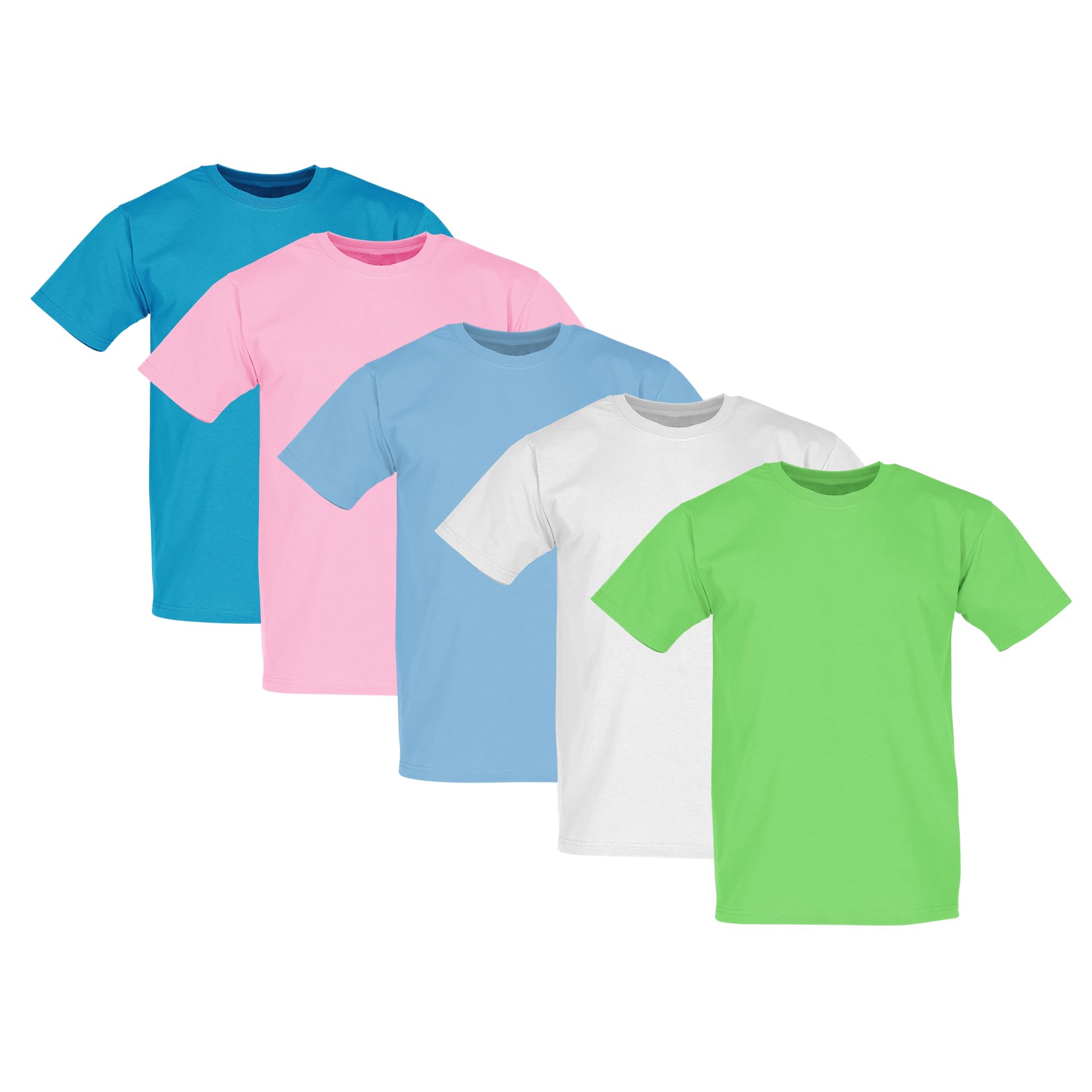 Fruit of the Loom Valueweight Men's T-Shirt, Azure+Light Pink+Sky+White+Lime, 3XL