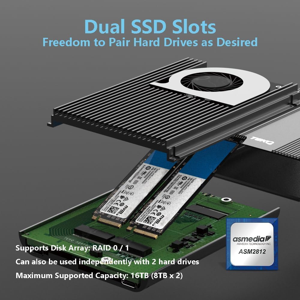 Unità SSD esterna M2 Thunderbolt 3 da 4 TB (2 TB + 2 TB) all'interno
