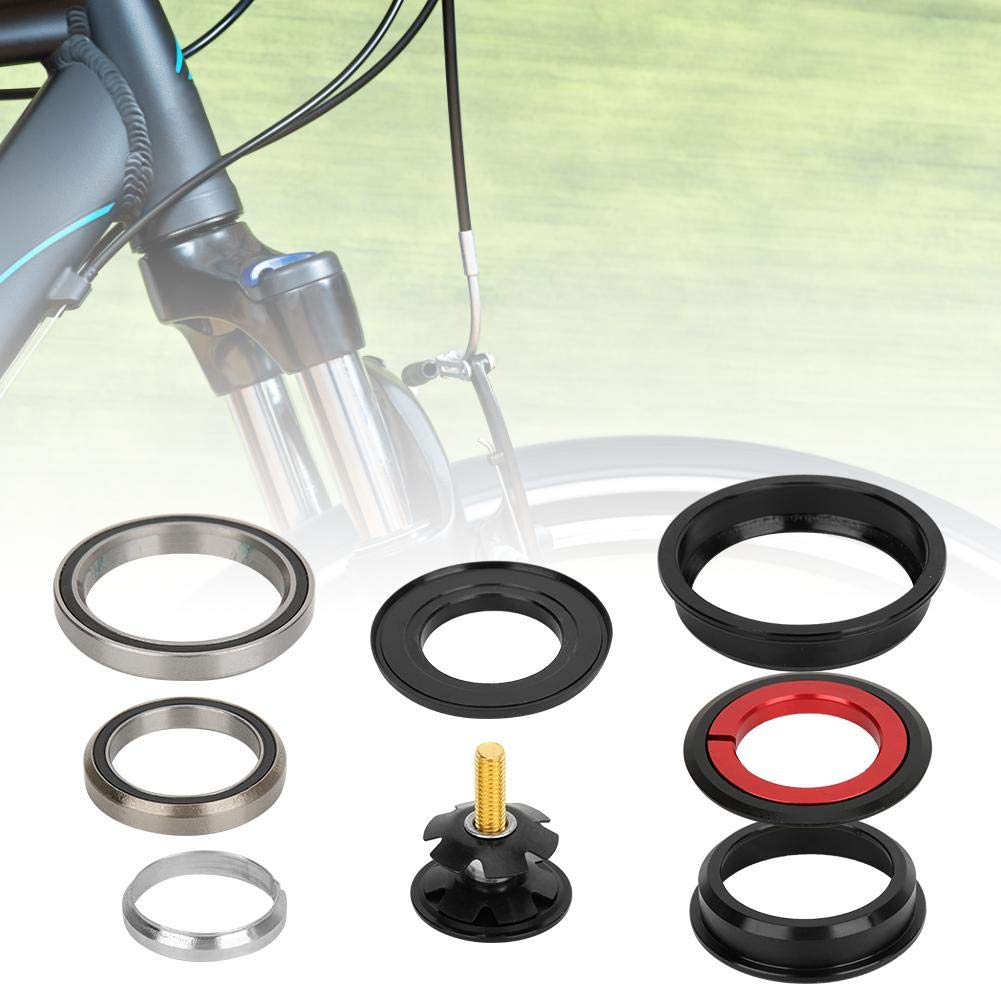 Regun Casque Direction de Vélo, Aluminium 44/55 mm VTT Casque Top Cap Roulements pour fourches à Tube Conique de 1-1/8 po ou 1-1/2 po et Le Tube Droit de Tube Conique Standard de Fourche