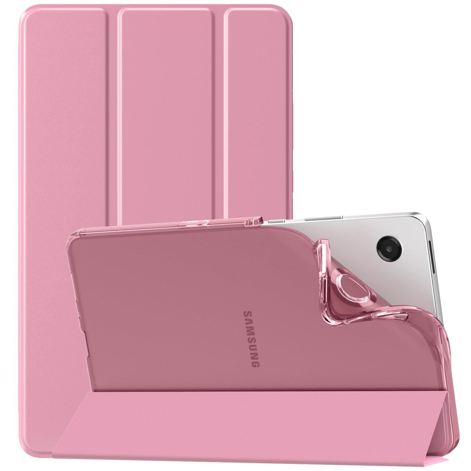 TiMOVO Hülle Kompatibel mit Samsung Galaxy Tab A11/A9 8,7 Zoll (2025/2023) SM-X130/X133/X135/X110/X115/X117, Schlank Weich TPU-Schutzhülle mit Transluzent Mattiert Rückseite, Fondant Rosa