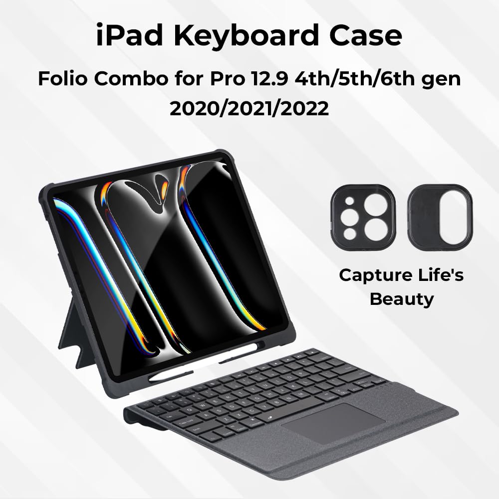 Glassology Smart Keyboard Folio for iPad Pro 12.9 Inch 4th 5th 6th