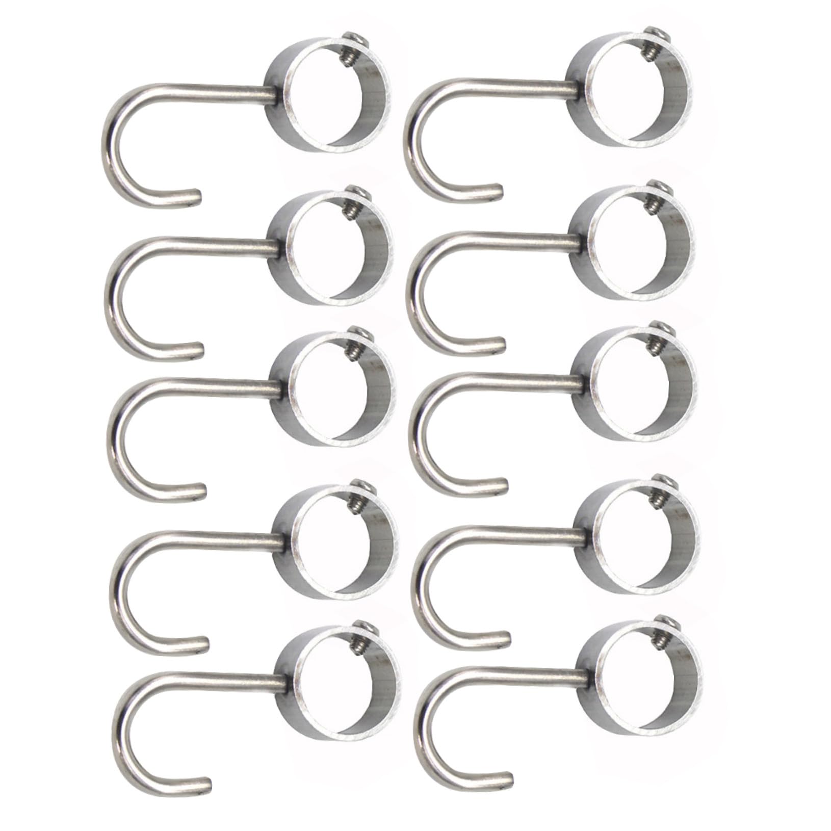 Crochets de placard Happyyami en acier inox argenté pour tringle (Lot de 10)