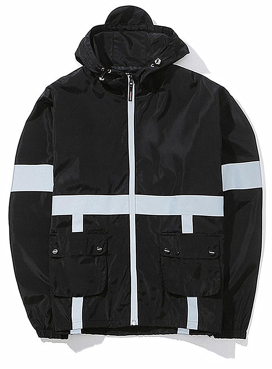 AITFINEISM Men's Lightweight Windbreaker Jacket Casual Zip Up Jackets With Hooded