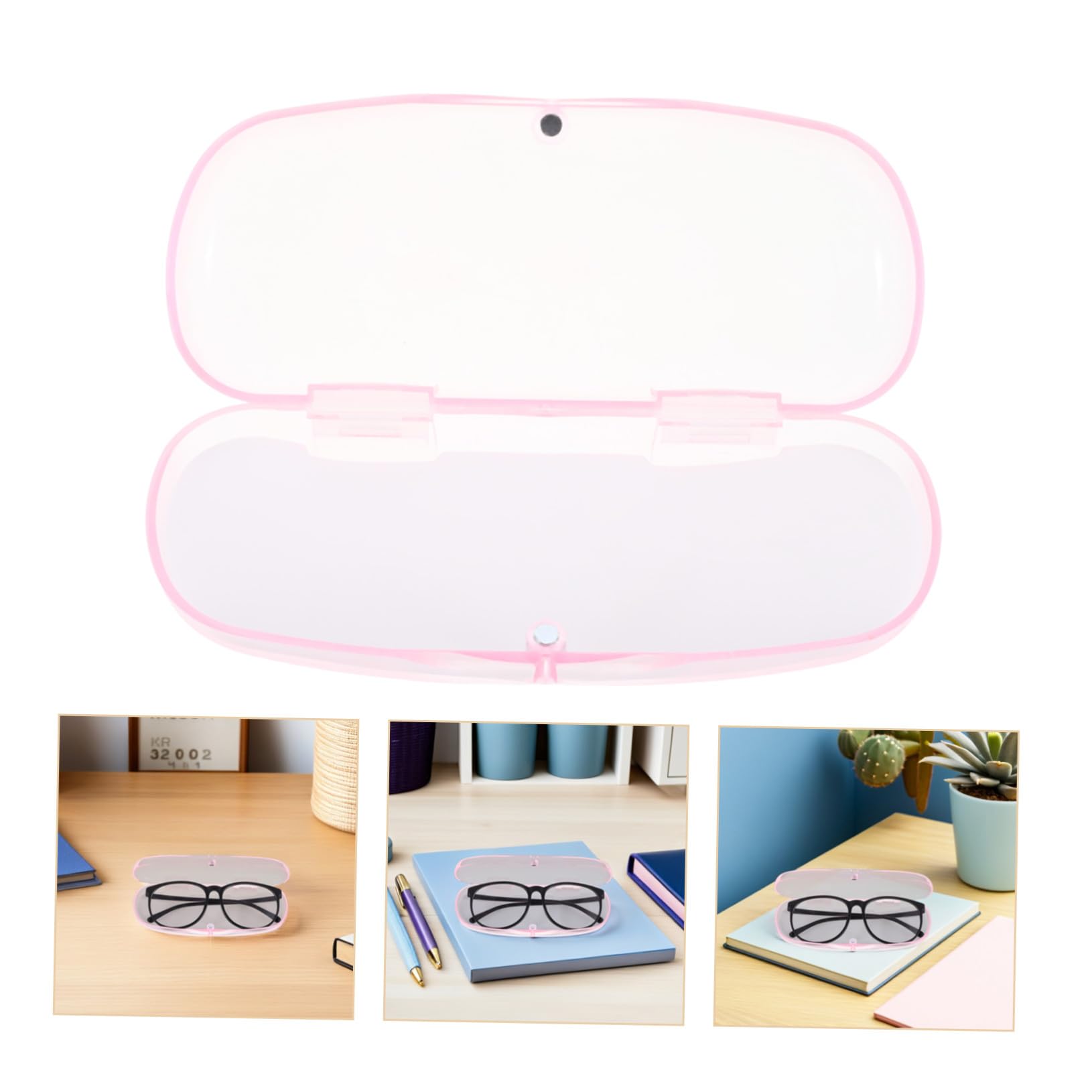 Hemobllo 10pezzi Scatola Porta Occhiali Trasparente Organizer Portatile per Occhiali Custodia Protettiva in Antiurto per Viaggi e Uso Quotidiano