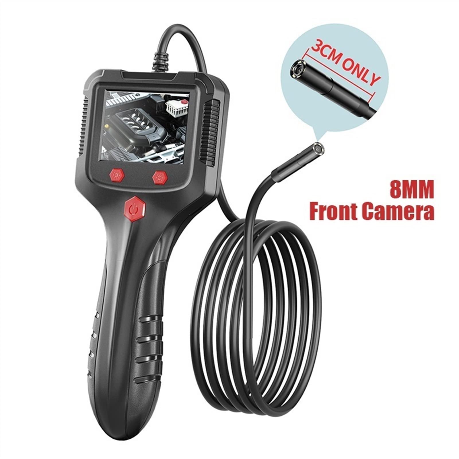 2.4 ''ekran IPS przemysłowa kamera endoskopowa HD1080P rura kablowa inspekcja kanalizacji boroskop IP68 wodoodporne diody LED 2600mAh(10m,8MM Front Lens)