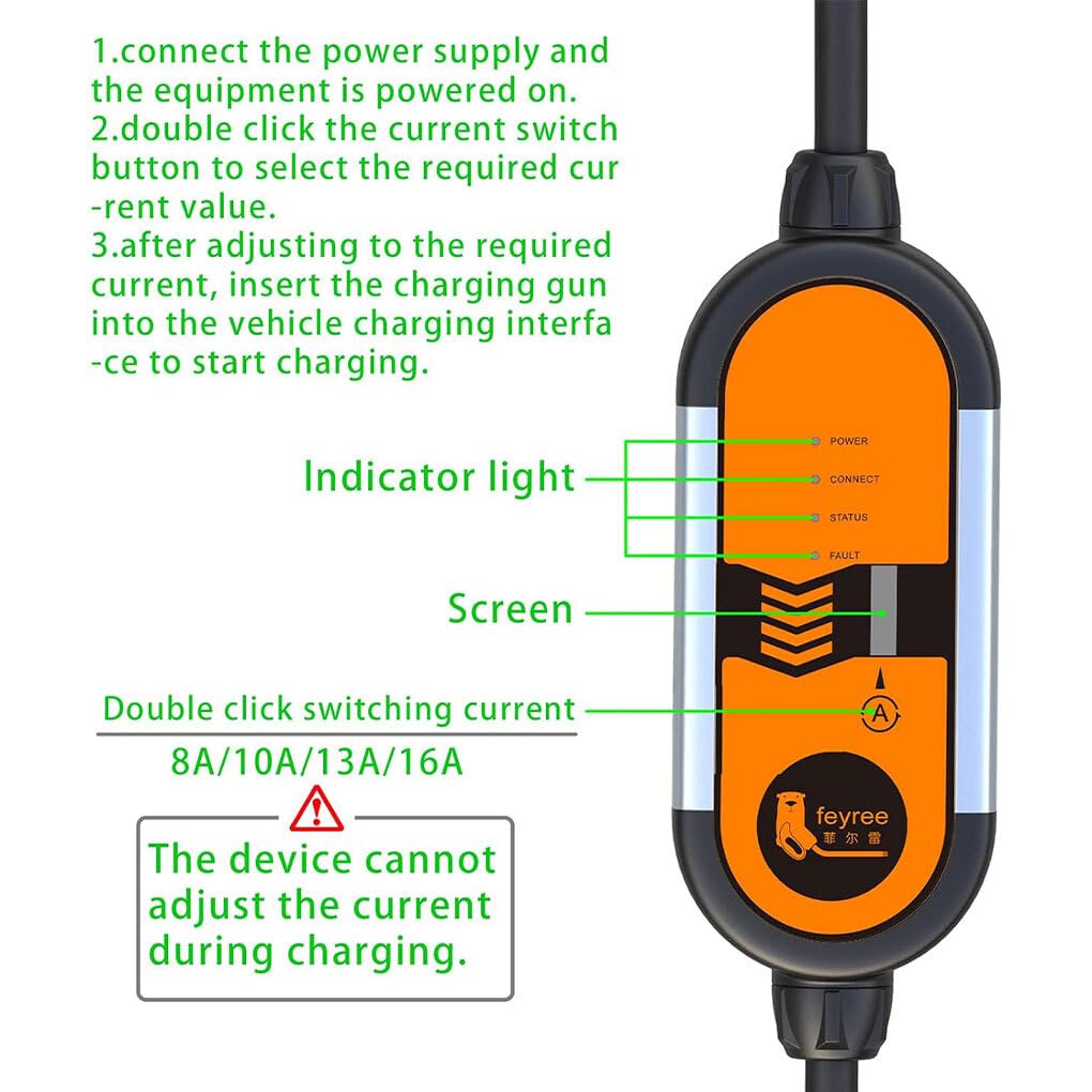 Caricabatterie portatile per veicoli elettrici di tipo 2 IEC62196-2 con cavo da 5 m da 8A-16A, opzione di ricarica rapida per appassionati di veicoli