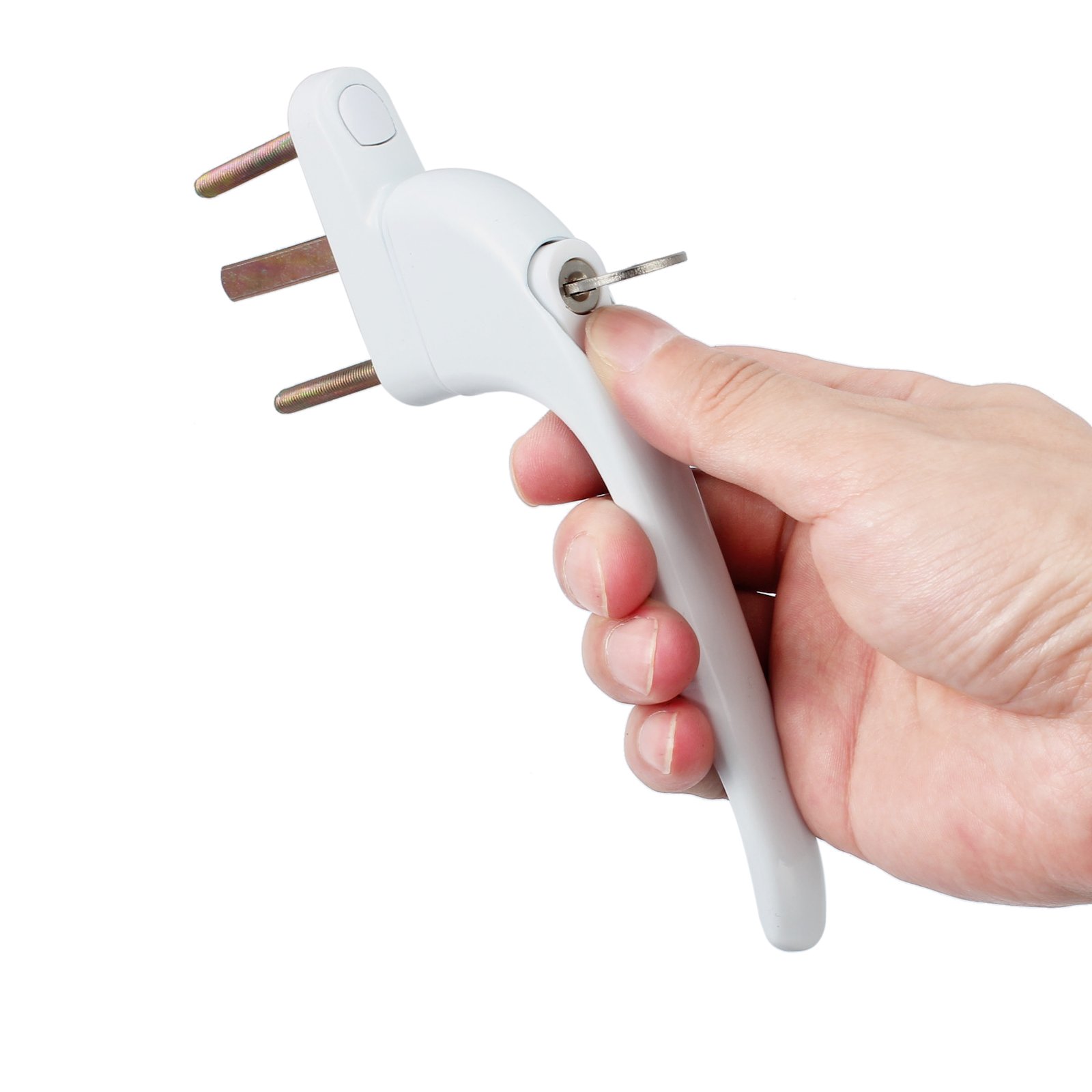 Maniglia Serramenti PVC, 10pcs Con Chiusura A Chiave Maniglia In Linea Maniglie Tasti Security Sicurezza Della Finestra Kit Per Homeliving 43mm Bianco