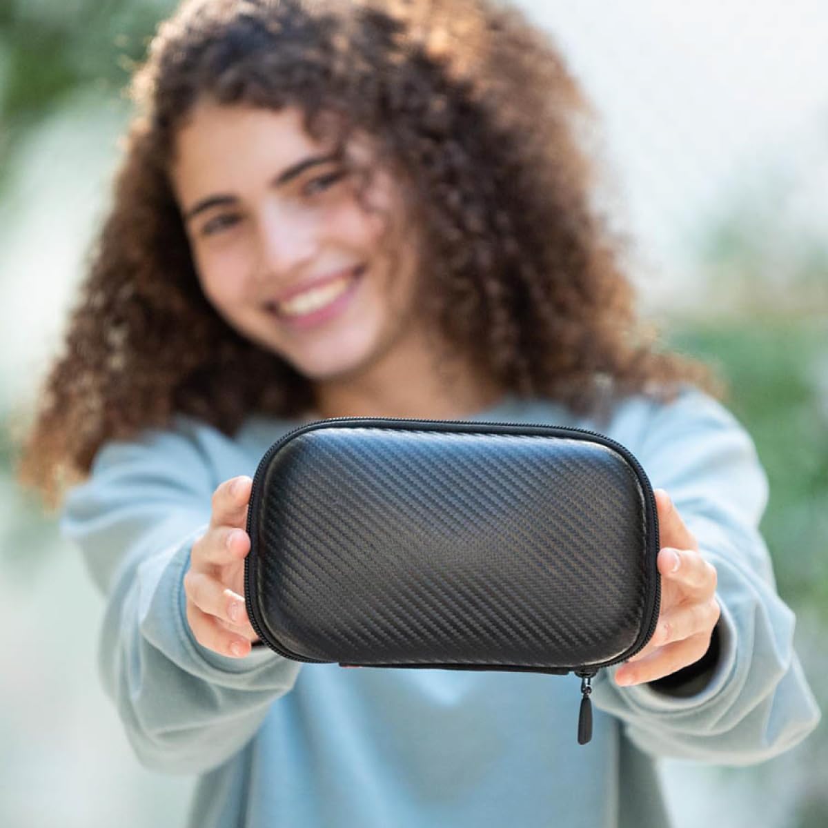 ZIPIT Black Carbon Pencil Box | Pencil Case for School and Office | Organizer Pencil Bag | Large Capacity Pencil Pouch