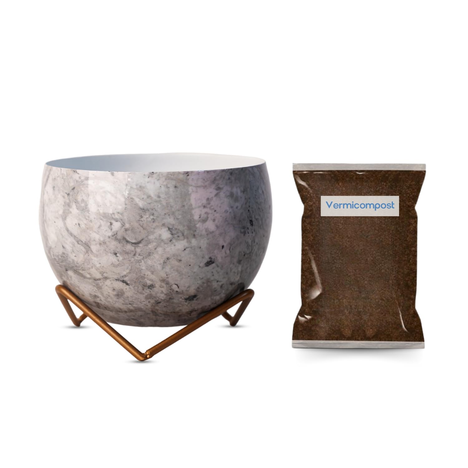 Amazon Brand - Umi REVA Home Decor Vase with Stand I Flower Pot/Indoor Plant Vase I Desktop/Bedroom Corner Table/Home Decor Centepiece/Living Room Decor ShowPiece I 6 I Metal Grey (B0CW6G4FLR) Amazon Price History, Amazon Price Tracker