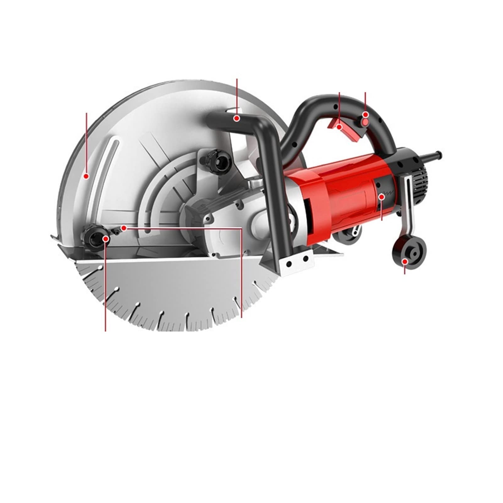 Cortadora de Pared, Máquina tragamonejonte de un solo chip 5500W 400mm Saw Circular Road Stone Door Wall and Window corte eléctrico multifunción(Set 2)