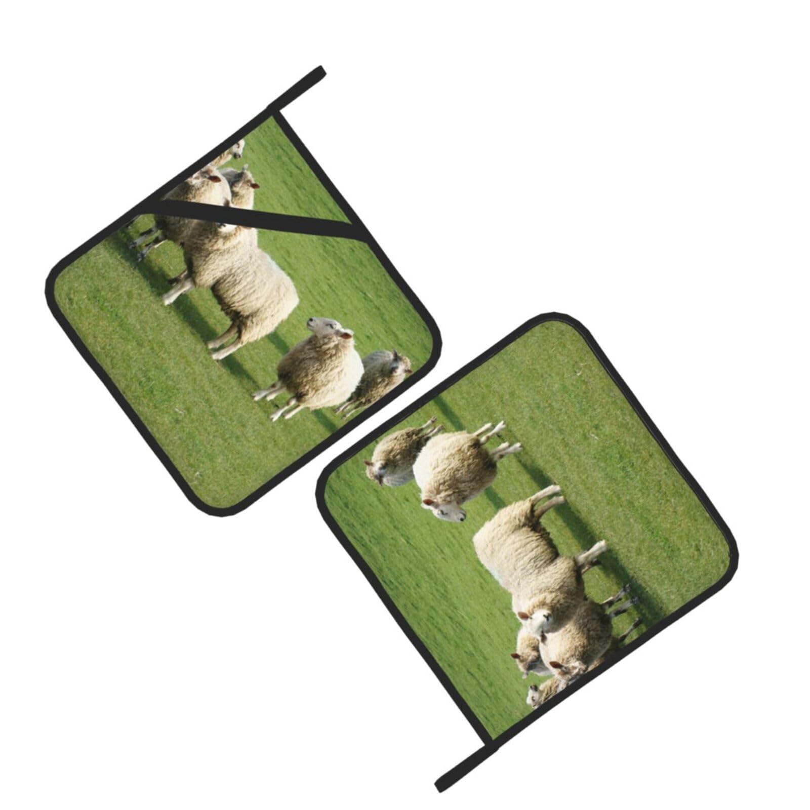 Sheep and Lambs Printed Oven Pot Holders Set of 2 Pcs Heat Resistant Kitchen Microwave Potholders for Cooking Baking Grilling