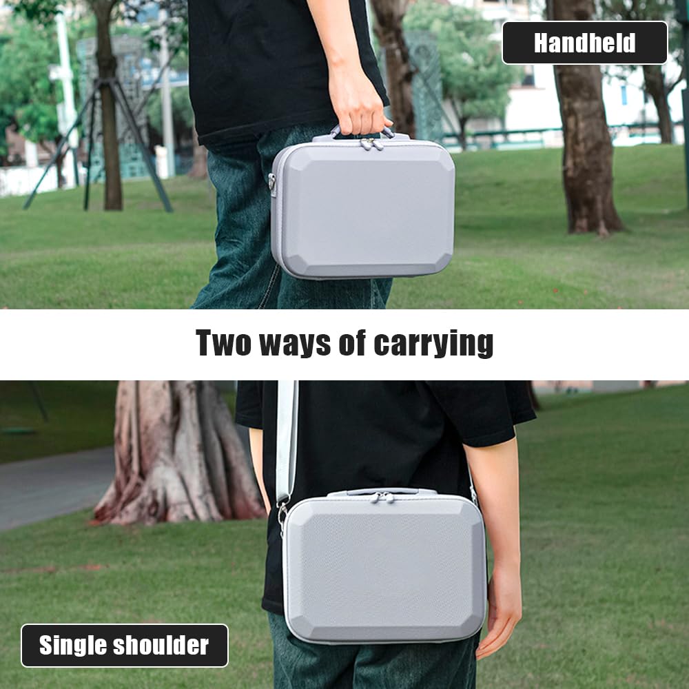 Custodia per DJI NEO, Borsa da Viaggio Portatile in PU, Custodia Rigida Portatile Antiurto, Custodia Compatta con Tracolla, per DJI NEO Drone Aceessories, RC-N3 Controllore, Batterie (Grigio)