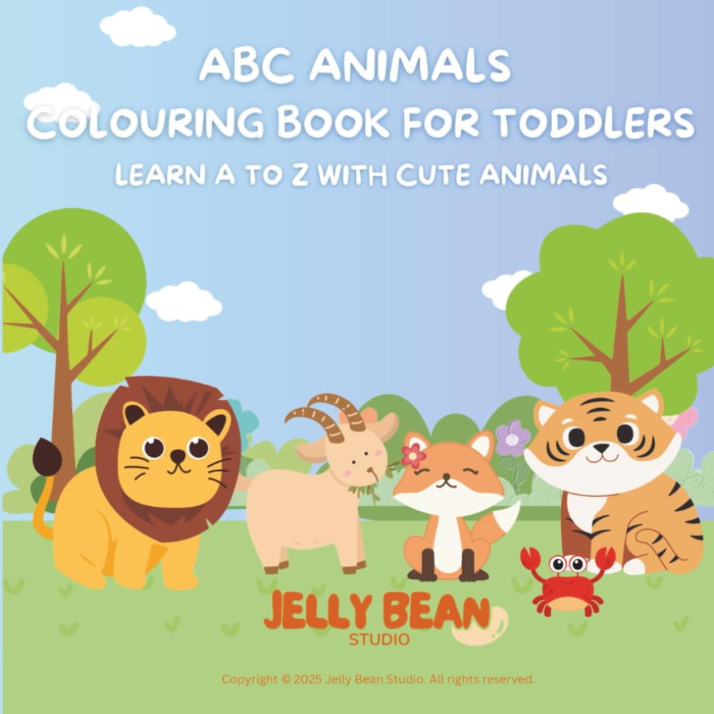 ABC Animals Colouring Book for Toddlers: Learn A to Z with cute animals
