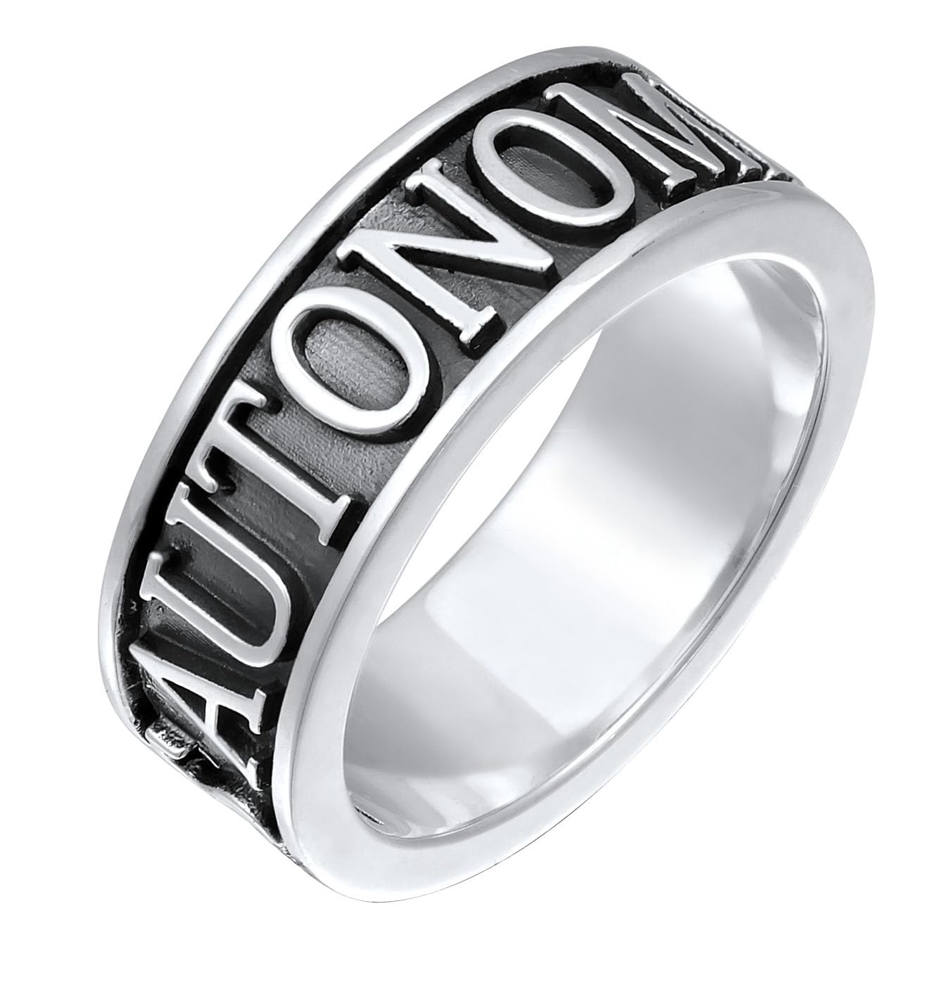 Kuzzoi Herrenring 8 mm Silber 925 Silber Silberring Herren mit Schriftzug