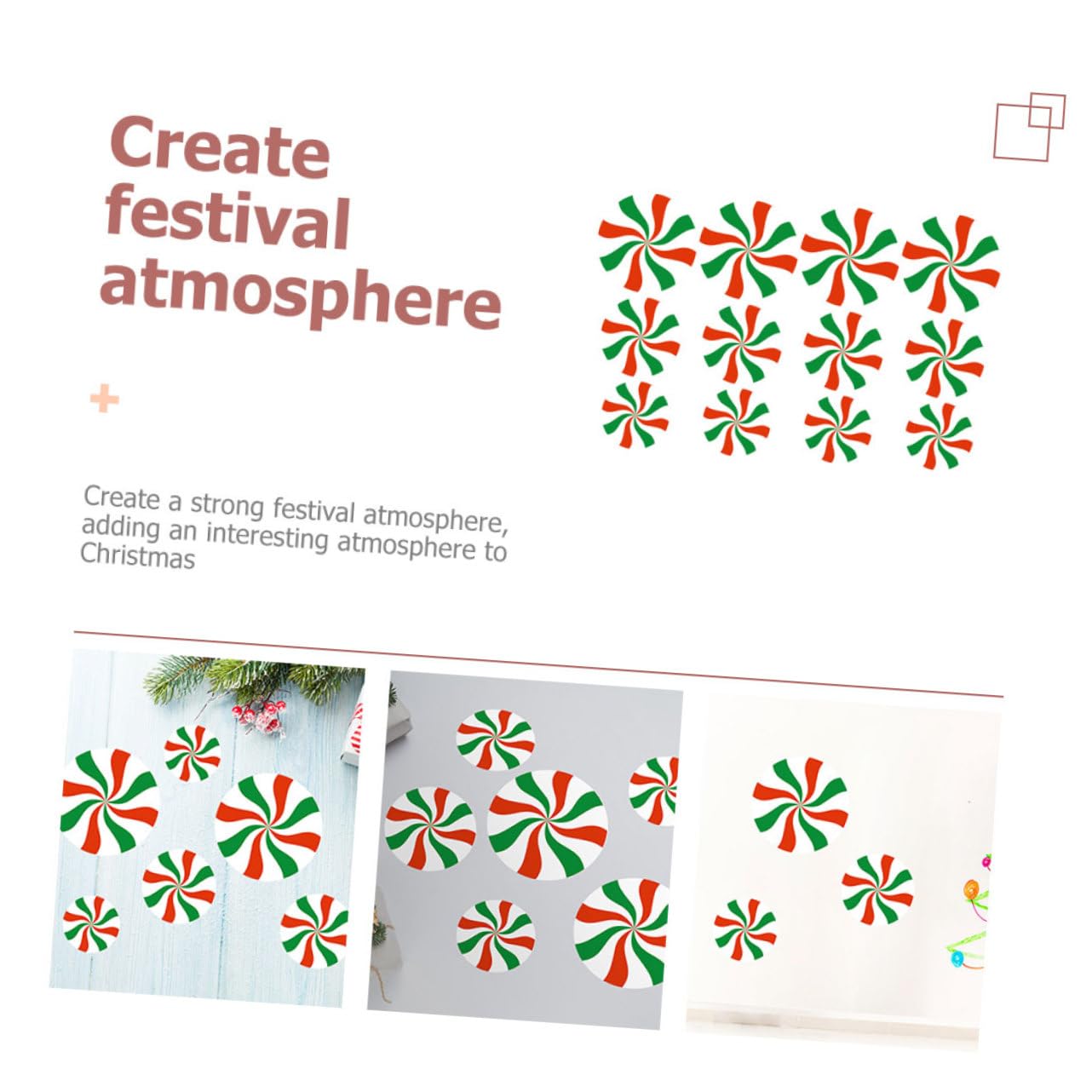 Zerodeko 5 Juegos Pegatinas De Dulces De Navidad Xmas Decorations Pegatinas Navideñas Asperja Botín Gel Pegatina De Pared Etiqueta De La Pared Decorativa De Polivinilo 12 Piezas X 5