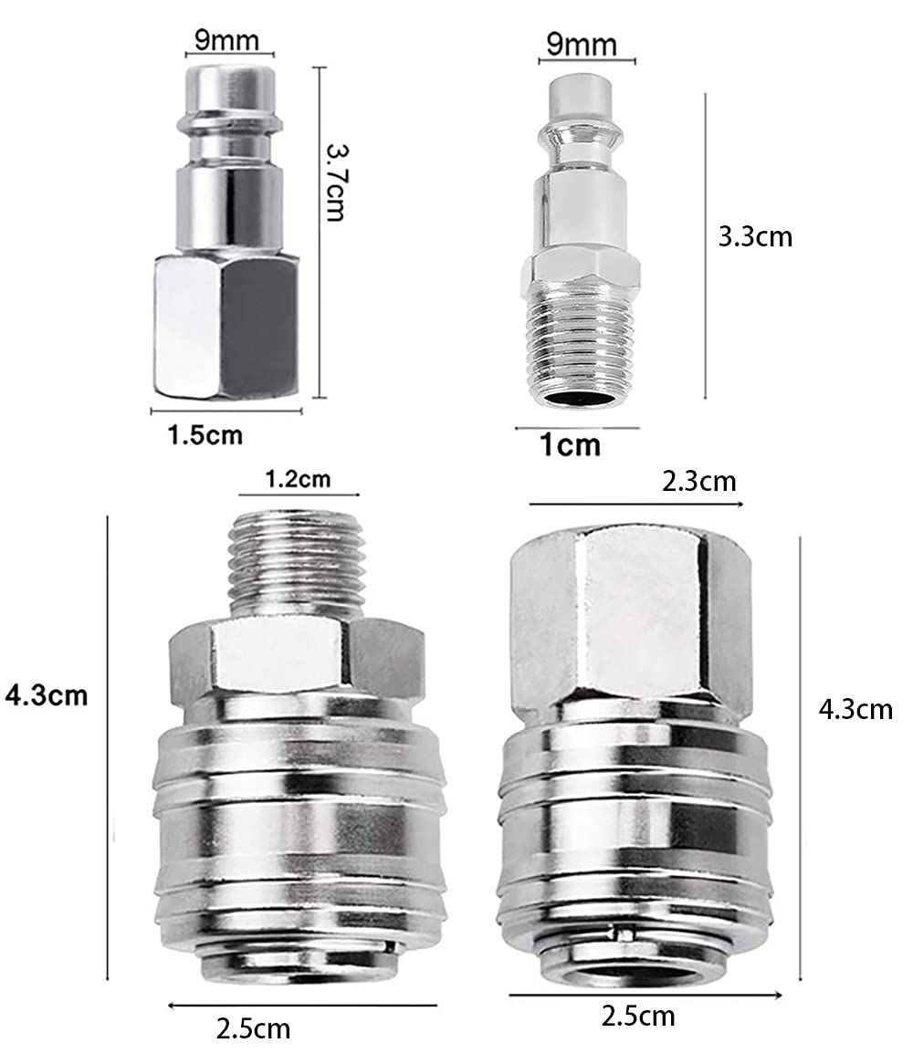 10 Raccordi Rapidi Per Aria Compressa 1/4" BSP - Maschio E Femmina, Acciaio Zincato - Foto 10