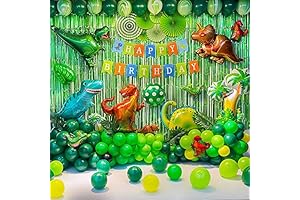 gogogoodie Dino Theme Green Dinosaur Birthday Party Decoration for Little Boys 2-13 Celebration