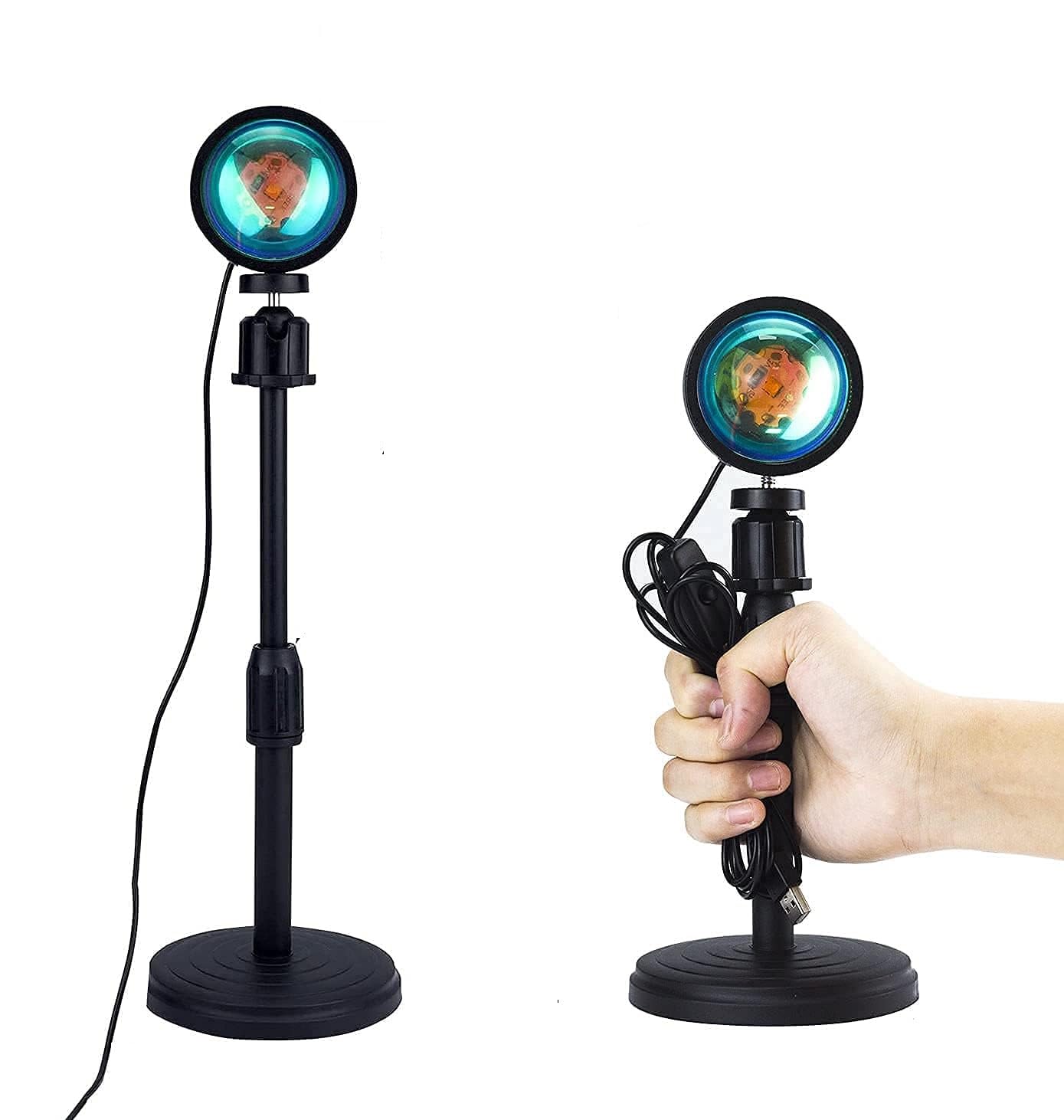 EVERNEST Sunset Red LED Projection Floor Lamp, Romantic LED Sunset Projector Lamp Rainbow Atmosphere Light Night Light for Bedroom Livingroom Party Bar Store, USB Charging.