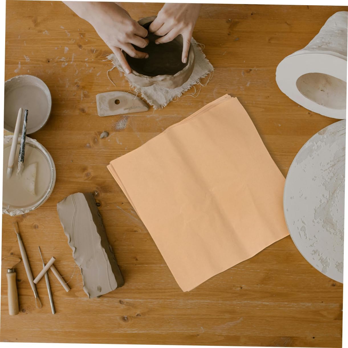 20pcs Sheets Greaseproof Parchment Paper Sheets for Pottery and Arts Crafts Oil Absorbent Baking Paper Easy Clean and Stain Resistant for Crafting Projects