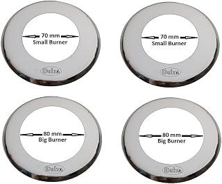 DELTA Gas Stove Replacement Parts Stainless Steel O Ring for (2 Small 70 MM + 2 Big 80 MM) Burner Suitable for Prestige, Butterfly, Sunshine, Surya Flame Manual Ignition Gas Stove (SS 7788 F)