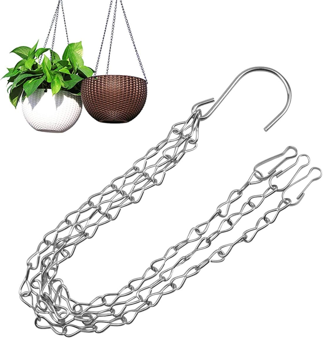 3 Pack Hanging Chain with Hooks, Flower Pot Chains for Hanging Plants