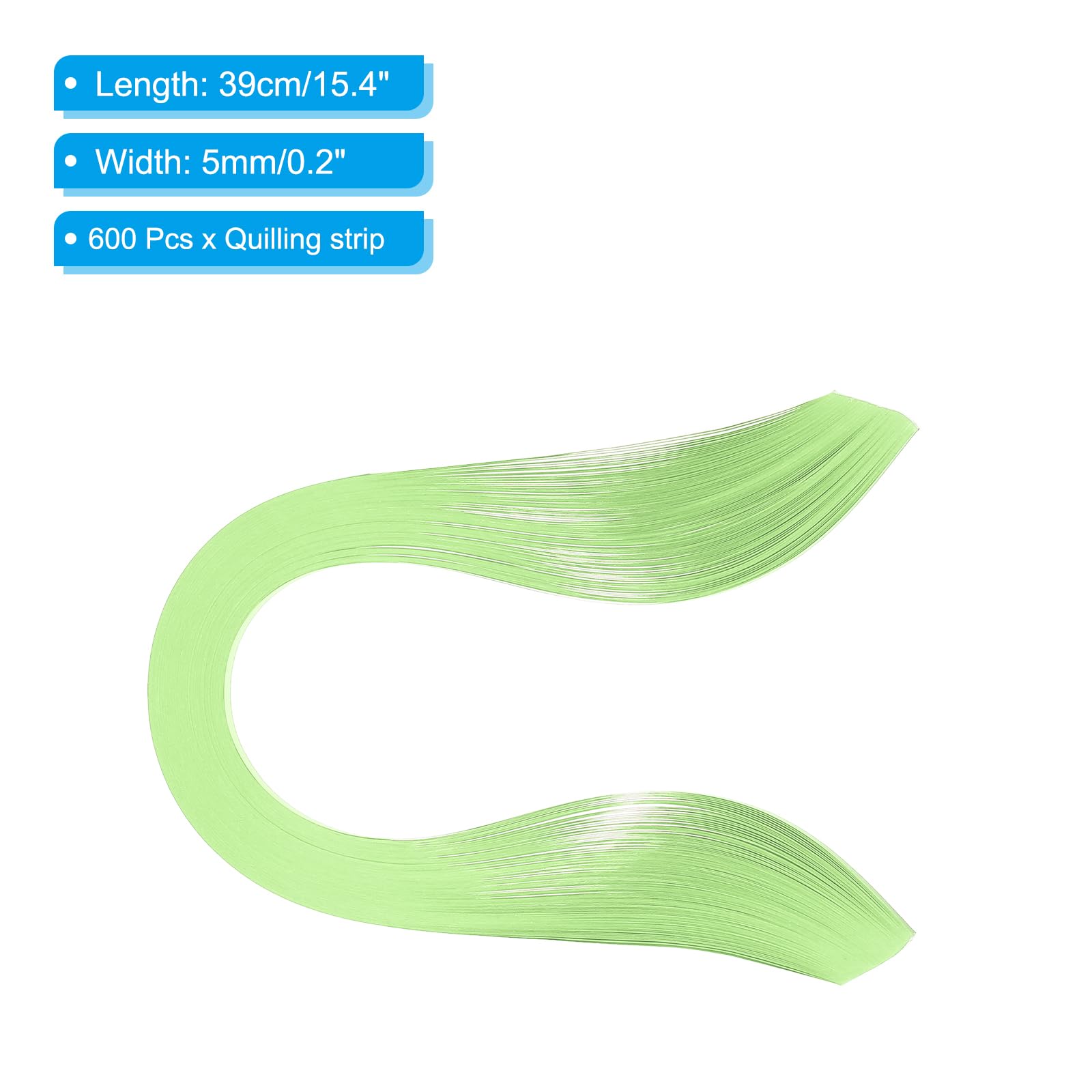 PATIKIL Quilling Strips Paper 600pcs 5mm 39cm Origami Paper Quilling Kits for Art DIY Hand Craft Christmas Light Green - Image 2